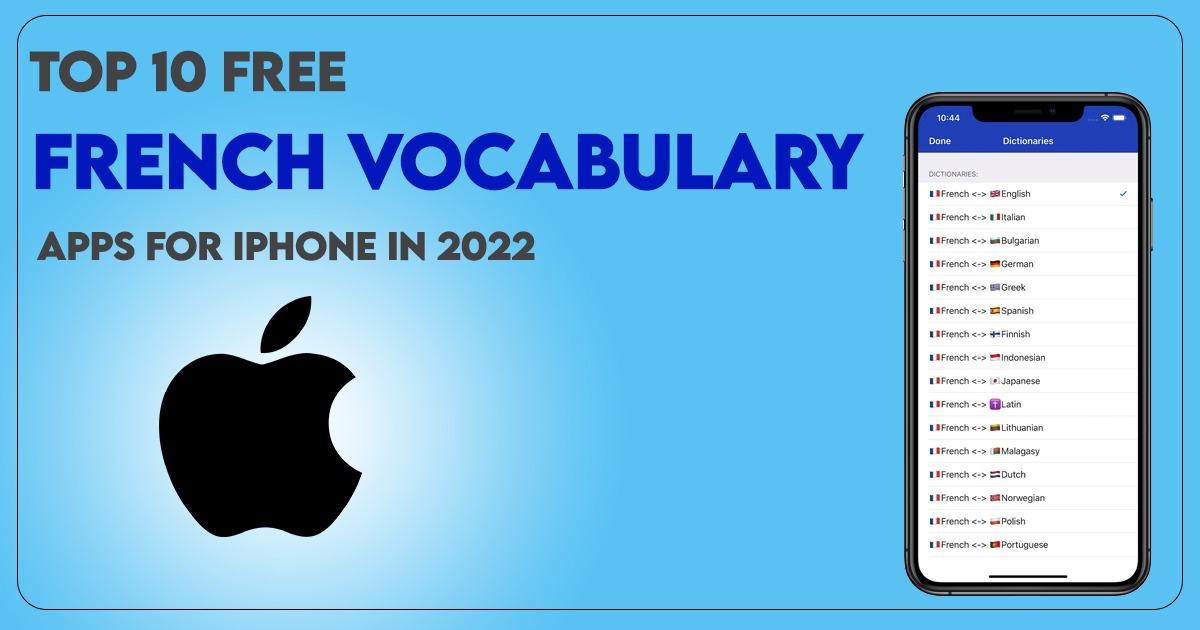 Top 10 free French Vocabulary apps for iPhone in 2022